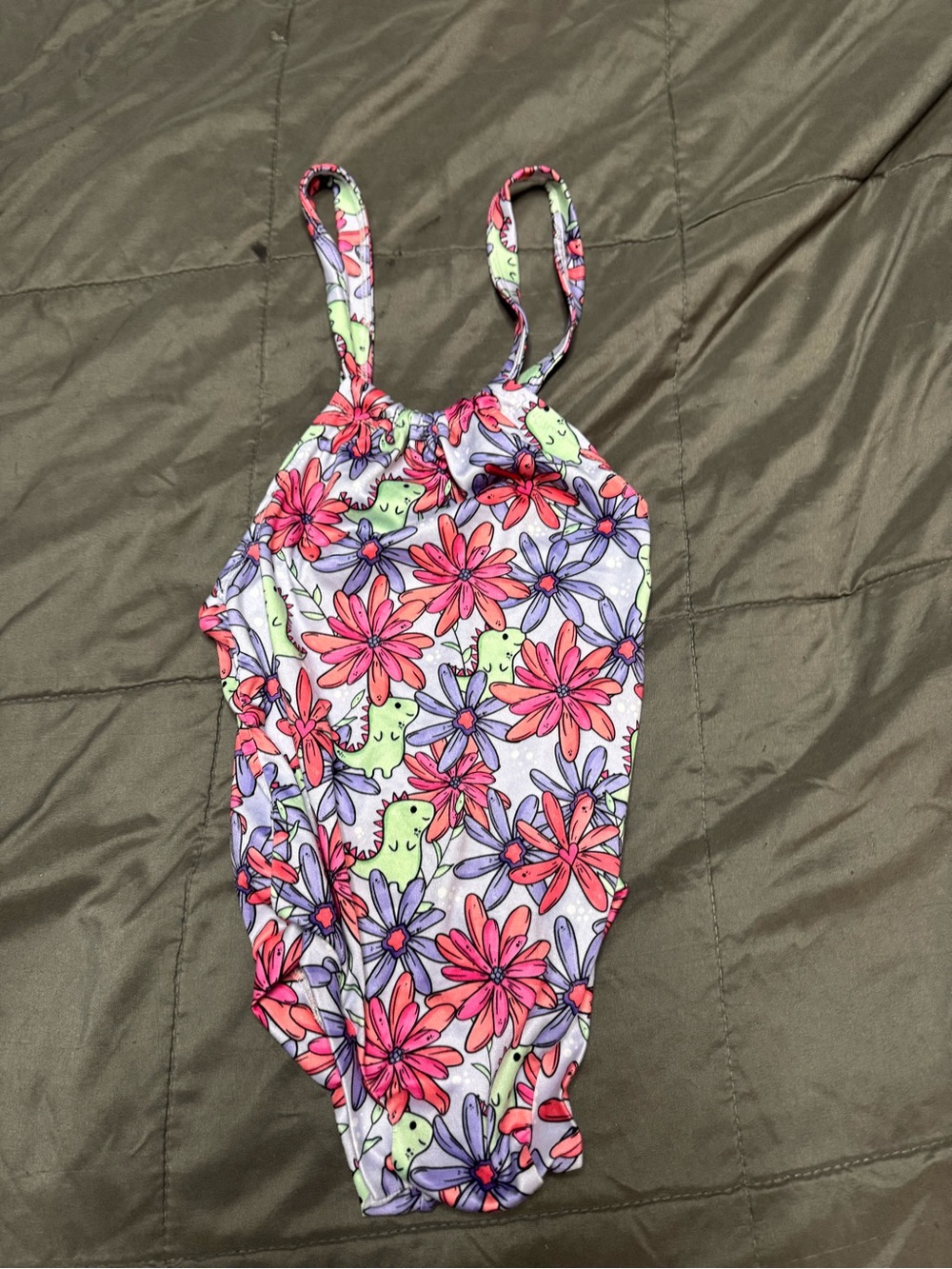 Girls Floral halter Dino in Pink & Purple Leo